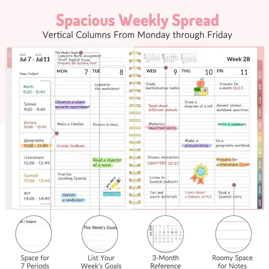 Teacher Planner 2025-2026, Forvencer Academic Planner -Pink {2}