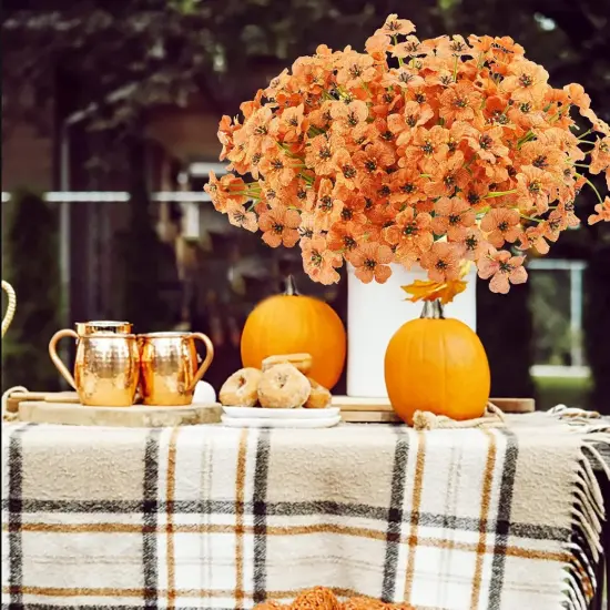 16 Bundles Artificial Fall Flowers No Fade Faux Autumn Plants {5}