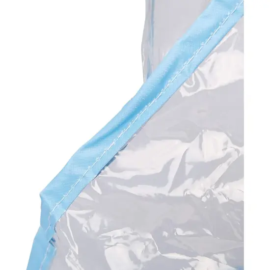 Juvale 12-Pack Clear Waterproof Rain Bonnet Hat with Visor, Transparent with Blue Trim {7}