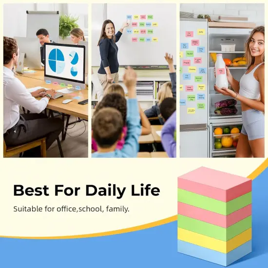 50 Pads Mini Sticky Notes, Small Self-Stick Note, Bulk Tiny Pads for Office, School, Home, 100 Sheets/Pad, 4 Pastel Colors, Pink, Yellow, Green, Blue {5}