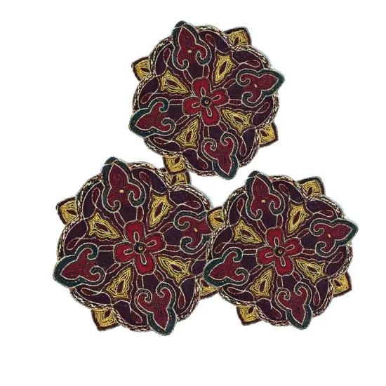 Embroidered Beaded Ornate Patch Emblem 8" beaded {2}