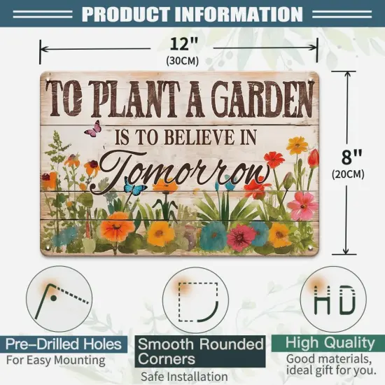 Spring Decorations Spring Wall Decor Vintage Tin Signs 8x12 Inch {2}