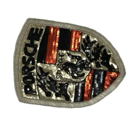 Porsche Sequin Patch 10" Embroidered Automotive Applique {6}