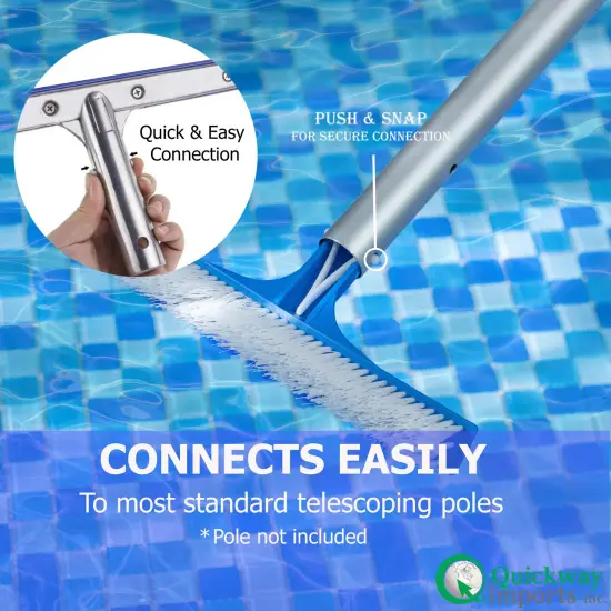 Quickway Imports 10-inch Poly Bristle Brush Head with Durable Nylon Bristles Designed to Clean Walls Floors Steps & Corners for Effective Above-Ground & Inground Swimming Pool Cleaning and Maintenance {5}