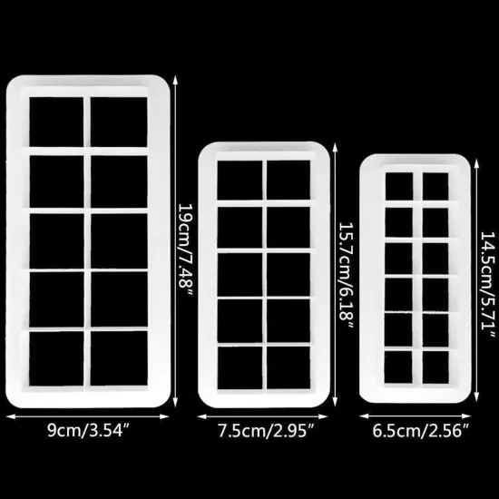 Square Cookie Cutter - Geometric Multicutter-Square Cake Fondant Cutter - 3 Size,Square Biscuit Cutters,Novel Creative Cake Decorating {2}