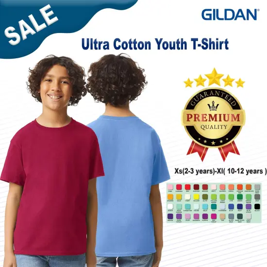 Gildan&reg; Ultra Cotton Youth Crew Neck Short Sleeve T-Shirt {2}