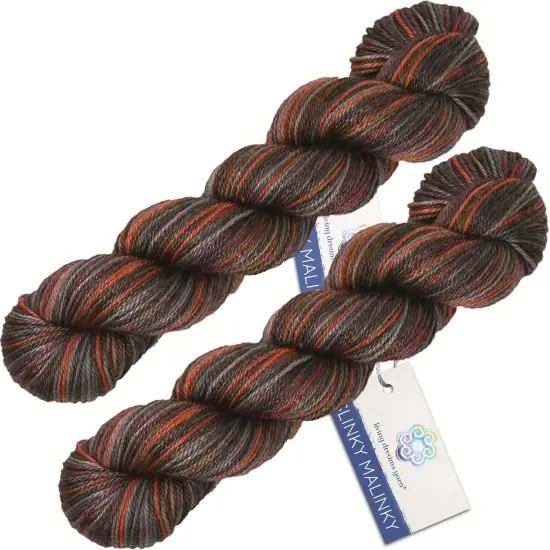 Slinky Malinky Superwash Merino Sock Yarn with Tencel - Silky & Strong. Pacific Northwest Hand Dyed. Fingering Weight #1. Rainier sunset 2pk {1}