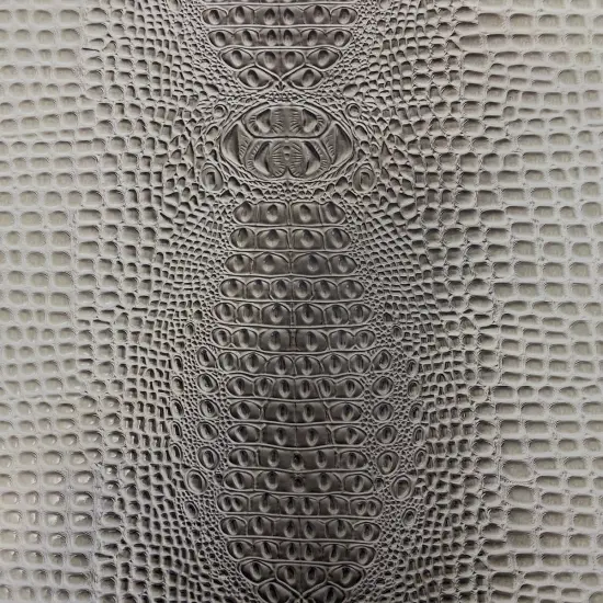 1 Yard 3D Embossed Gator Vinyl Fabric Faux Alligator Upholstery Craft Material Durable 56" Width Gray {1}