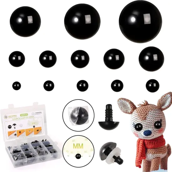 160pcs 6-40mm Upgraded Safety Eyes for Crocheting {1}