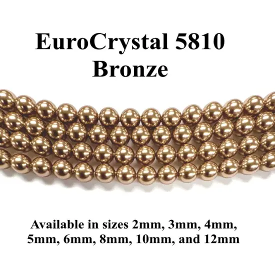 Bronze EuroCrystal 5810 Round Pearls - 2mm, 3mm, 4mm, 5mm, 6mm, 8mm, 10mm, and 12mm - Strands - Made in Austria {4}