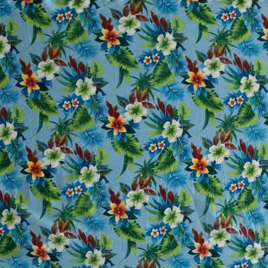 1 Yard Tropical Garden Cotton Peachskin Fabric Featuring Exotic Floral Cluster Print 44/45 Inch Width {2}