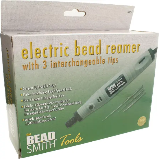 The Beadsmith Electrical Bead Reamer &ndash; 3 Interchangeable Diamond Coated Tips &ndash; 24 Volt DC &ndash; Variable Speed Control &ndash; Tools for Opening & Enlarging Holes & Softening & Smoothing Rough Edges {6}