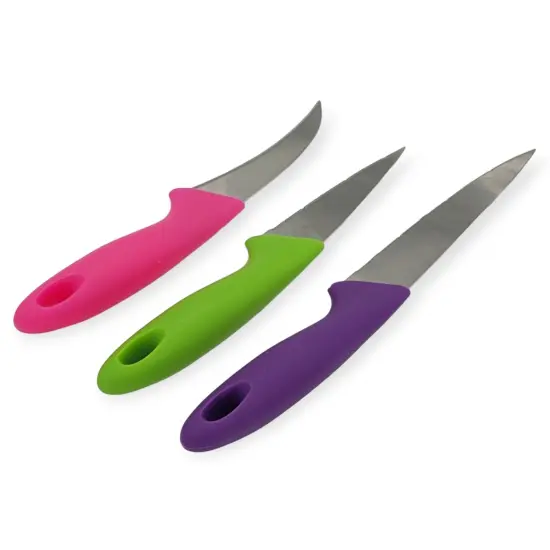 Handy Housewares 3 Piece Multi-Purpose Kitchen / Paring Knife Set - Great for Cutting Fruits Vegetables Meat and More {4}