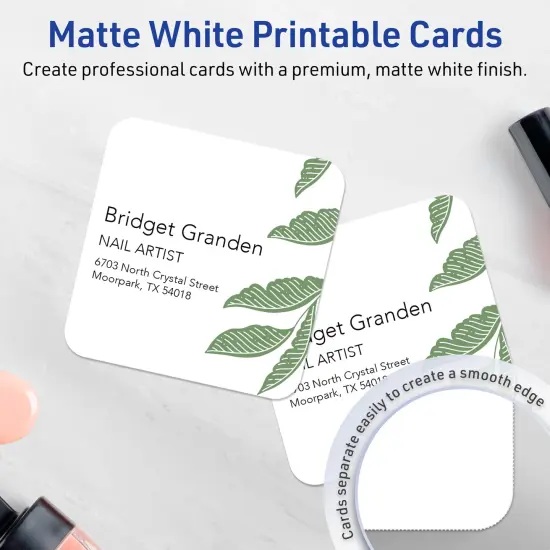 Avery Matte White Square Cards, 3" x 3" Square Rounded Corners {2}