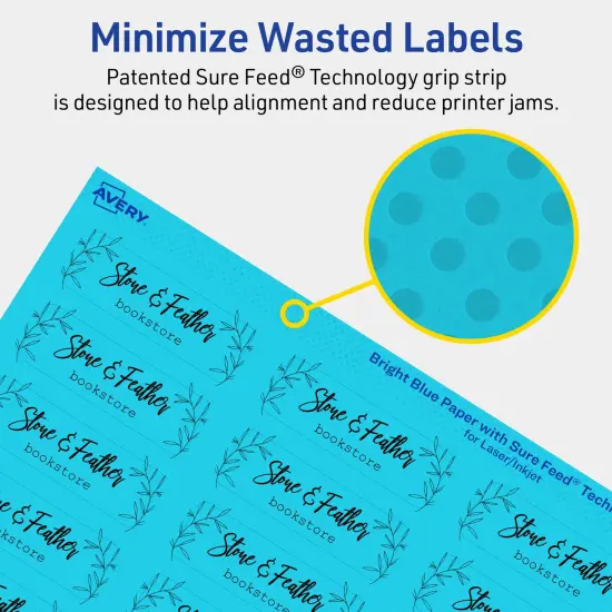 Avery Bright Blue Paper Labels, 0.75" x 2.25" Rectangle {4}