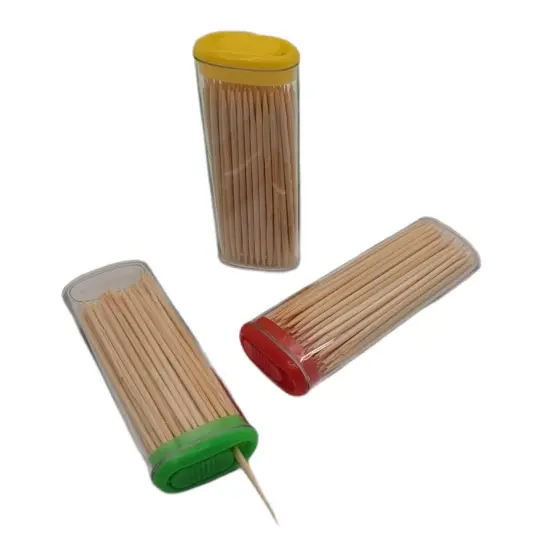 Handy Housewares 3-pack Toothpick Travel Storage Containers with Dispenser Lids - Includes 150 Natural Wood Toothpicks {2}