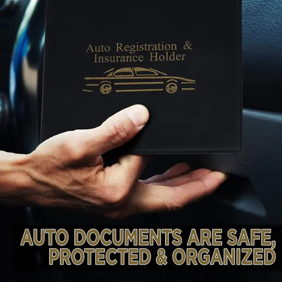 Handy Housewares Auto Registration & Insurance Holder Wallet - Keeps Your Car or Truck Documents Clean and Organized {3}