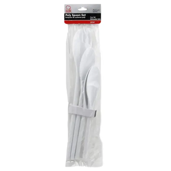 Chef Craft 4pc White Poly Kitchen Mixing Spoon Set {2}