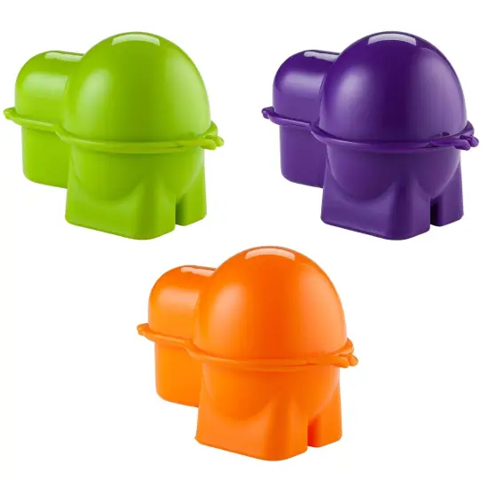 Hutzler Egg To-Go Container with Salt Shaker, Hard Boiled Egg Holder with Lid Purple {3}