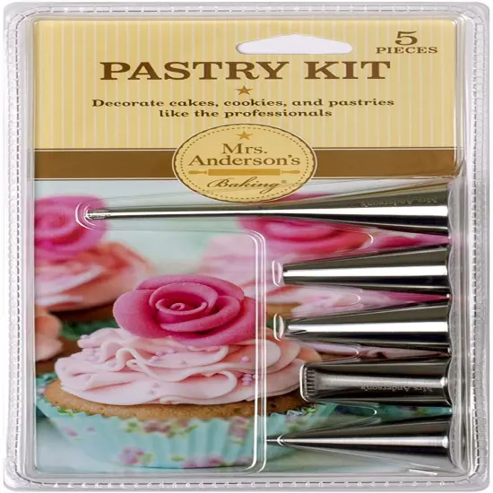 Mrs Anderson's 5pc Pastry Cake Cookie Stainless Steel Icing Decorating Tips Set {4}