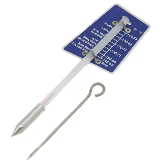 Chef Craft 6.5" Long Glass Poultry / Meat Thermometer, both F/C Temp Markings {1}