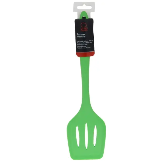 Chef Craft 12" Premium Heat Resistant Silicone Slotted Turner Spatula Grey {7}