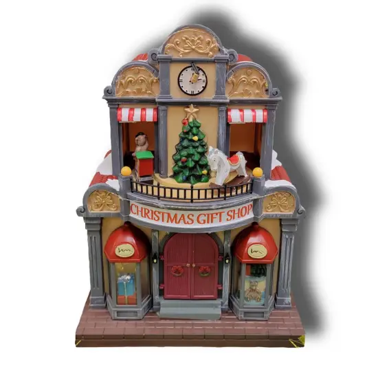Christmas Village. Christmas Gift Shop with LED Lights {1}