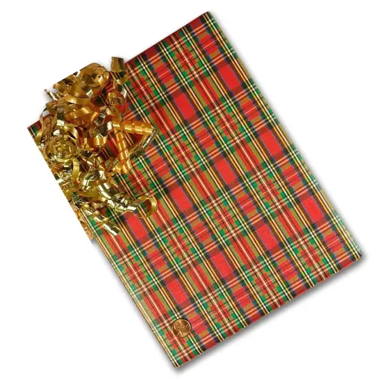 Plaid Christmas Wrapping Paper Embossed Plaid 24 ''*833 ' {3}