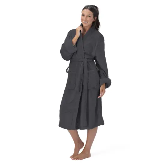 Northwest Unisex Jet Black Silk Touch S/M Bathrobe 23&times;41 Inches {1}