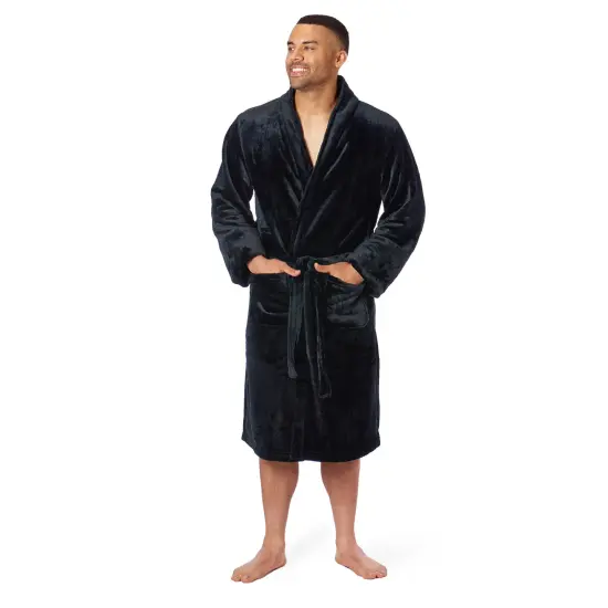 Northwest Silk Touch L/XL Bath Robe Jet Black 26&times;47 Inches {1}