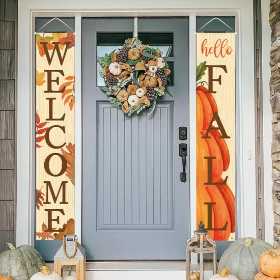 Welcome & Hello Fall Banners for Front Door {2}