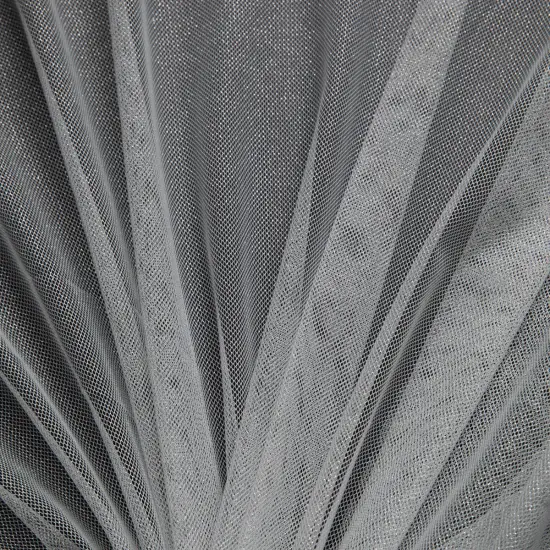 1 Yard Nylon MX Tulle Lace Fabric, 58/60&Prime; Wide Silver {2}