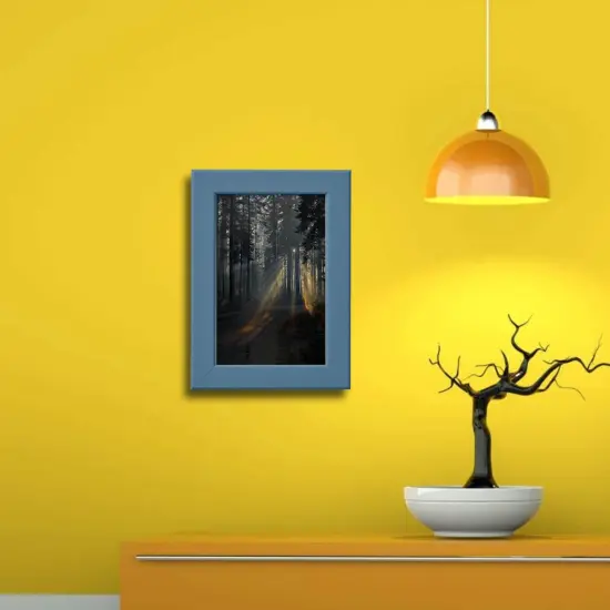 4x6" Dark Gray-Blue Frame &ndash; Hang or Stand, Horizontal/Vertical, No-Nail Hanging {6}