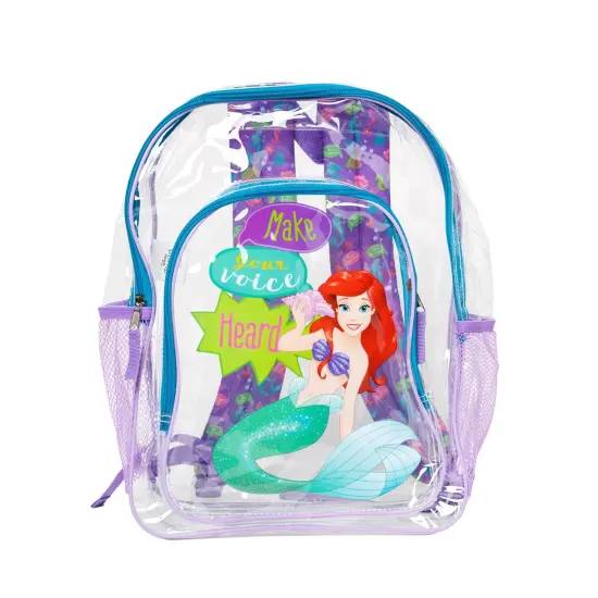 The Little Mermaid Clear Transparent Backpack 16" Disney Ariel Make Your Voice Heard {1}