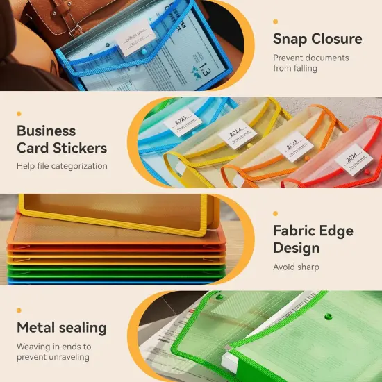 6 Pack Plastic Expanding File Folder {4}