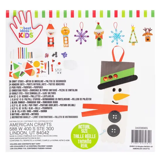 Colorbok Kids Christmas PDQ 4/Pkg-Holiday Popsicle Stick Ornament {2}