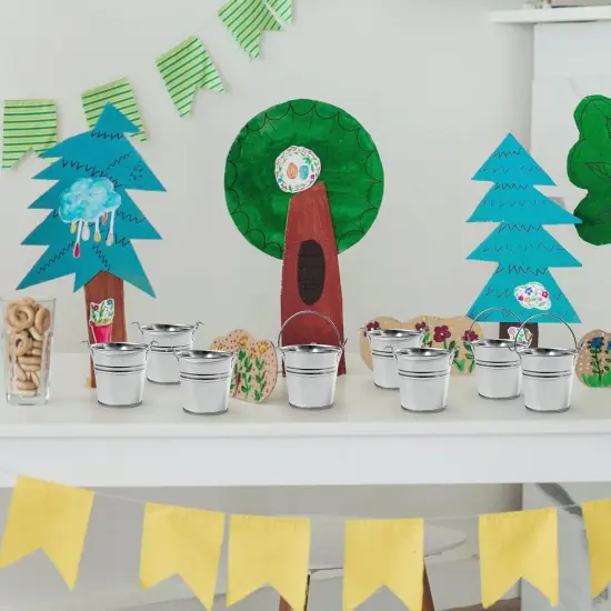 24Pcs Silver Metal Buckets {3}