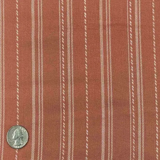 1 Yard Soft Rayon Twill Yarn Dyed Stripe Fabric Rust For Apparel Projects 54/55 Inches Width {2}