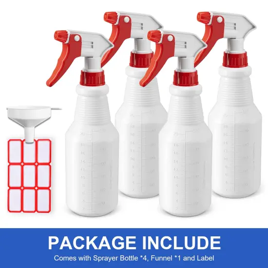 Empty Plastic Water Spray Bottles (4 Pack, 24 Oz) {5}