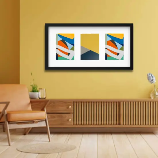 Black Frame for 3 Pictures, 21&frac34;x11" &ndash; Horizontal/Vertical, Easy No-Nail Hanging! {1}