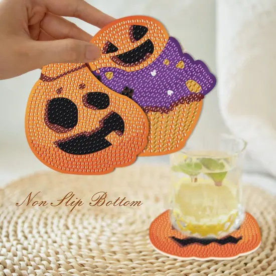 8 Pcs Diamond Painting Coasters kit with Holder {4}