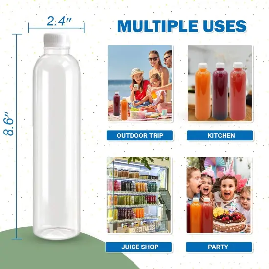 16 OZ Empty Plastic Juice Bottles Pack of 30 Clear Disposable Bulk Drink Bottles {2}