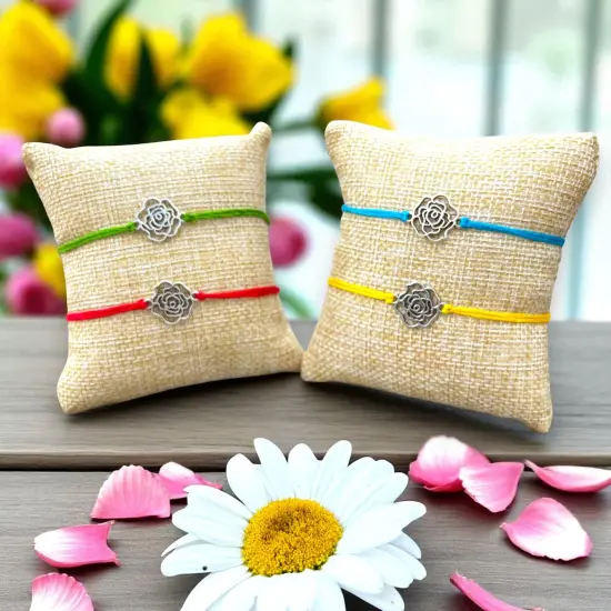 2CT Rose Charm Rakhi, Rakhri, Rakhi for Brother, Rakhi for Bhai, Rose Charm Rakhi, Rose Rakhi, Rakhi Usa, Rakshabandhan {2}