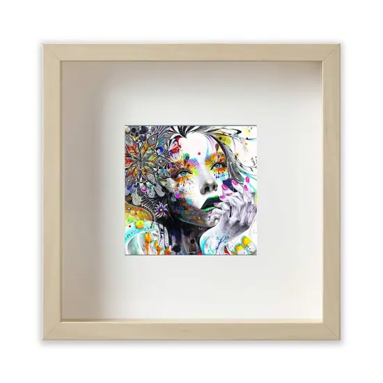 9.75x9.75 Birch Effect Deep Picture Frame with Acid-Free Mat &ndash; Front or Back Photo Display, Safe Plastic Front, Wall or Tabletop, Compatible with ALFTA Adhesive Hook {4}