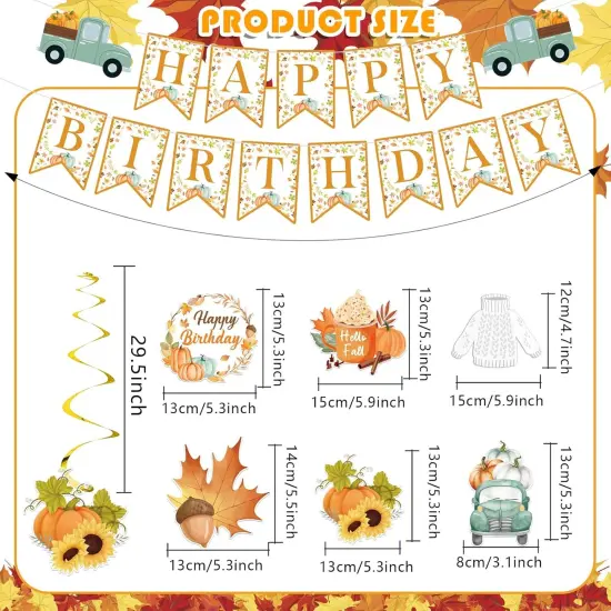 Little Pumpkin Party Decorations, Banner and Autumn Party Hanging Swirls Decorations {2}