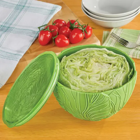 Collections Etc Lettuce-Shaped Lettuce Container with Strainer {1}