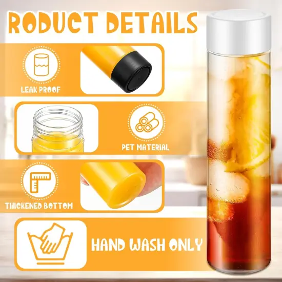 12 Pcs 13.5 oz Plastic Juice Bottles with Caps {2}