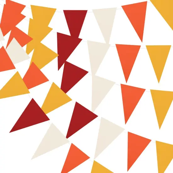40 Feet 104 Pcs Red Orange Yellow Ivory Banner {1}