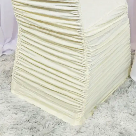 Classic Rouge Embossed Spandex Chair Slipcover Ivory {5}