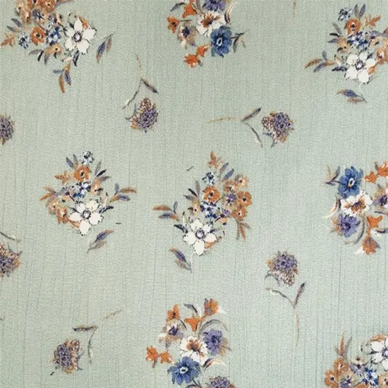 1 Yard Sky Rayon Crinkle Crepon Fabric, 50/52" Wide Lightweight Apparel Material {2}